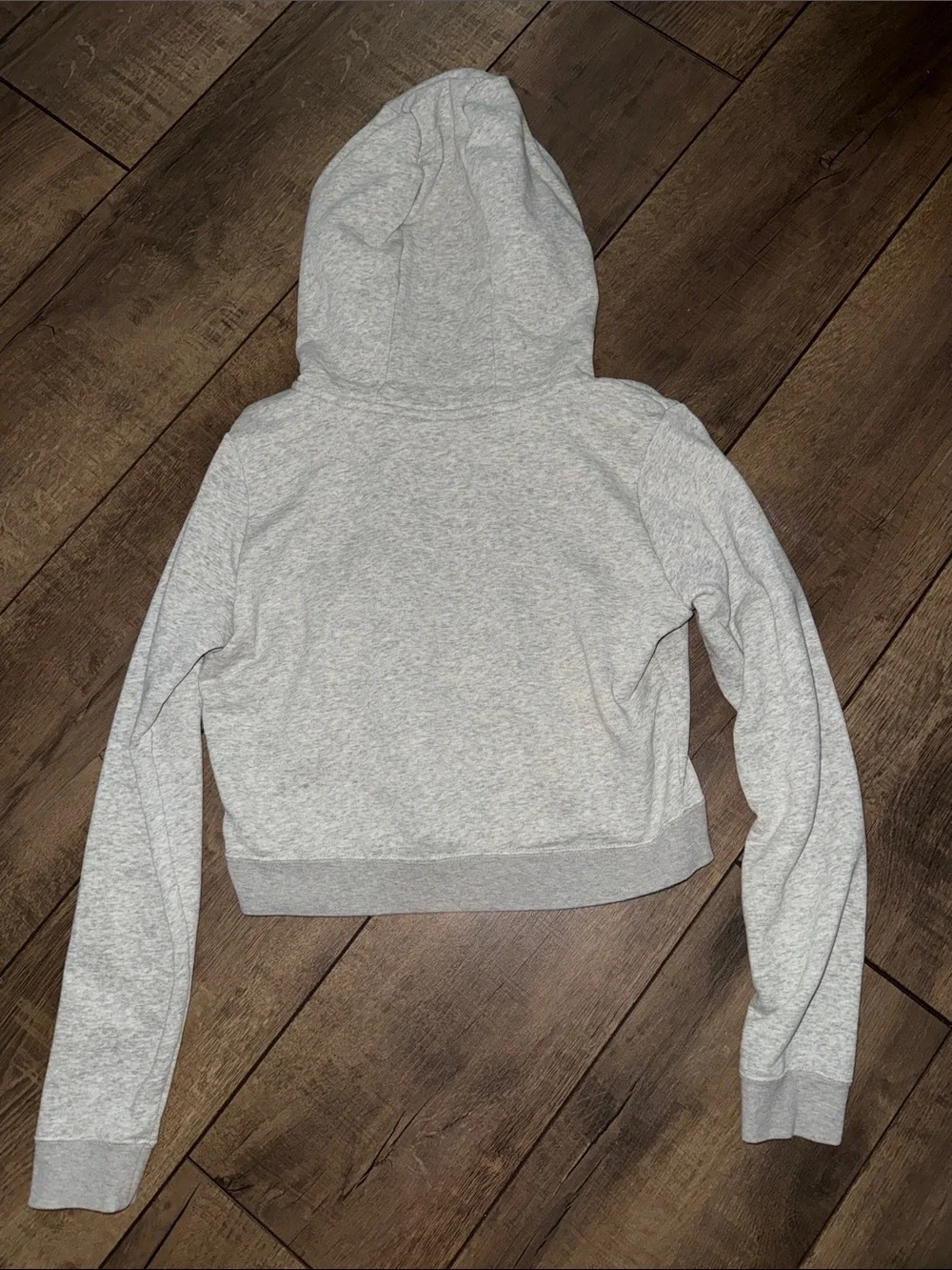 Nike Light Gray Cropped Pullover Hoodie
